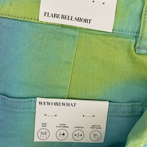 WeWoreWhat Flare Bell Short Stretch Twill Denim Tie Dye Women’s - Picture 7 of 7